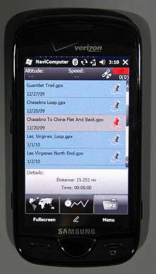 NaviComputer - Trail selected
