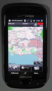 NaviComputer - Trail shown on the map